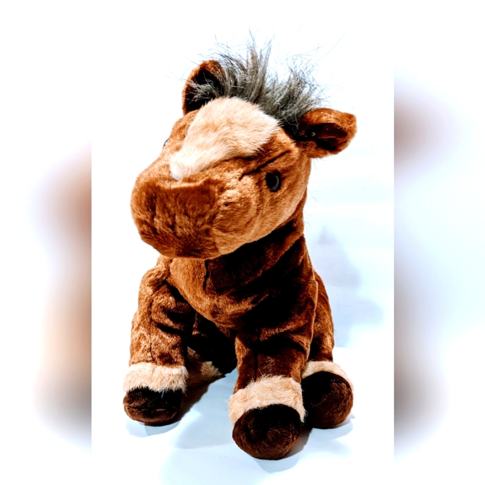 TY Classic Tornado The Horse 13" Plush Brown Clydesdale Stuffed Animal Toy 2002